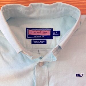 Vineyard Vines On-the-Go Boys Long Sleeve Teal Button Down Shirt